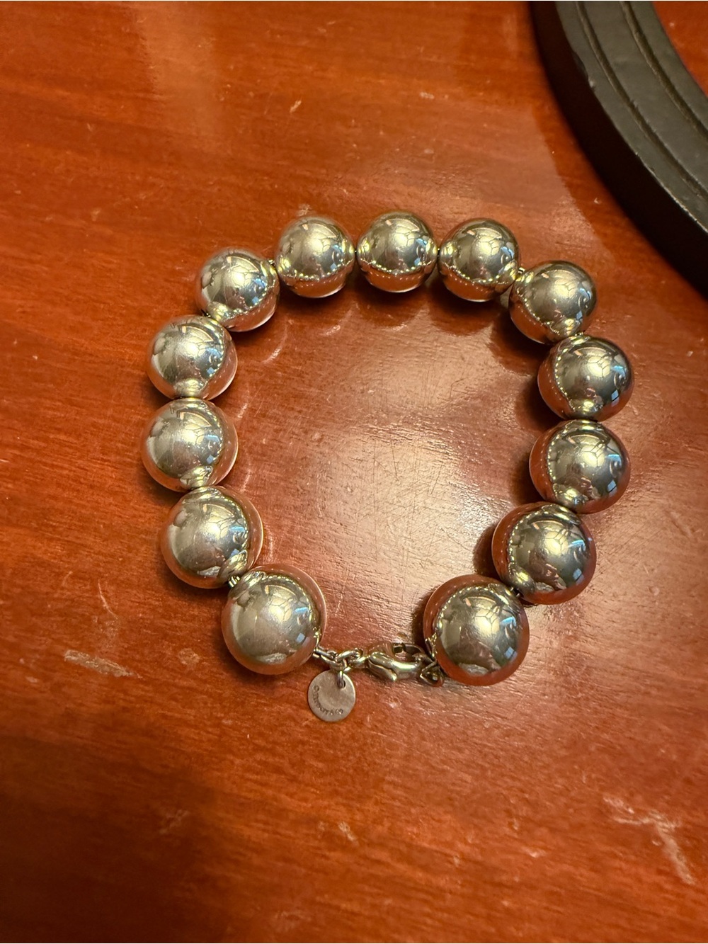 Tiffany & Co. Large Sterling Silver Bead Bracelet